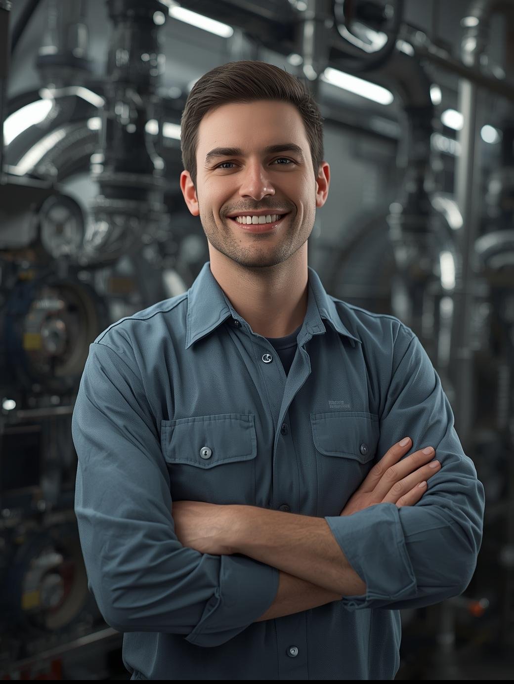 Sertifikalı ve uzman Kombi Uzmanı servis teknisyeni endüstriyel ortamda